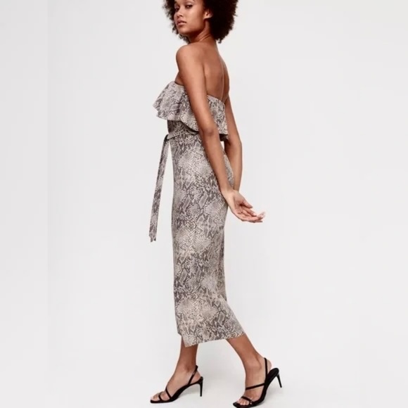 Aritzia Babaton Altamiro Strapless Wide Leg Jumpsuit Size 10 - Picture 1 of 14